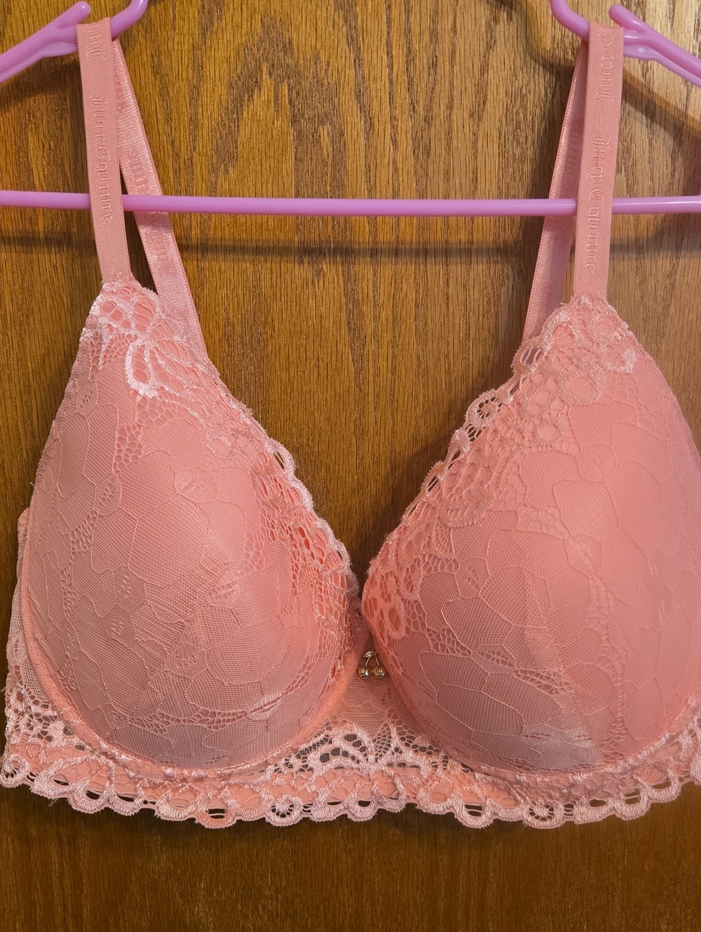 Juicy Couture Pink Lace Padded Bra